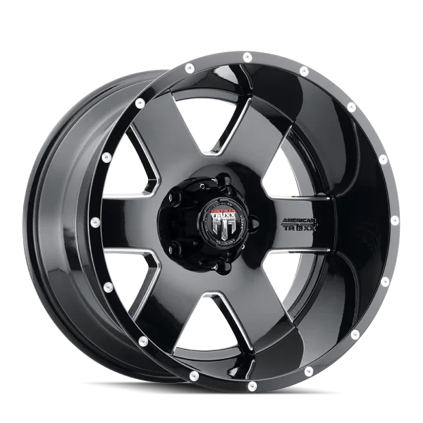American Truxx – ARMOR – Black – 18″x9″ -12mm – Summer Wheels – AT155-8973M-12