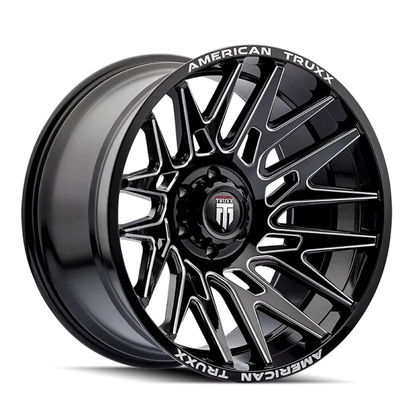 American Truxx – EVOLUTION – Black – 22″x12″ -44mm – Summer Wheels – AT1919-22236BM