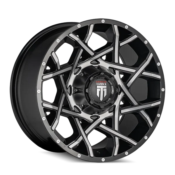 American Truxx – GRIDLOCK – Black – 20″x12″ -44mm – Summer Wheels – AT1901-2237BM-44