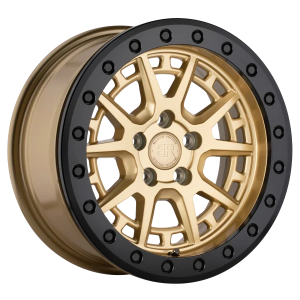 Black Rhino – GRAVEL BEADLOCK – Gold – 15″x7″ 15mm – All weather Wheels – 1570GRV155100L72