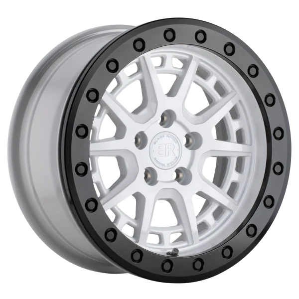 Black Rhino – GRAVEL BEADLOCK – White – 15″x7″ 15mm – All weather Wheels – 1570GRV155100W72