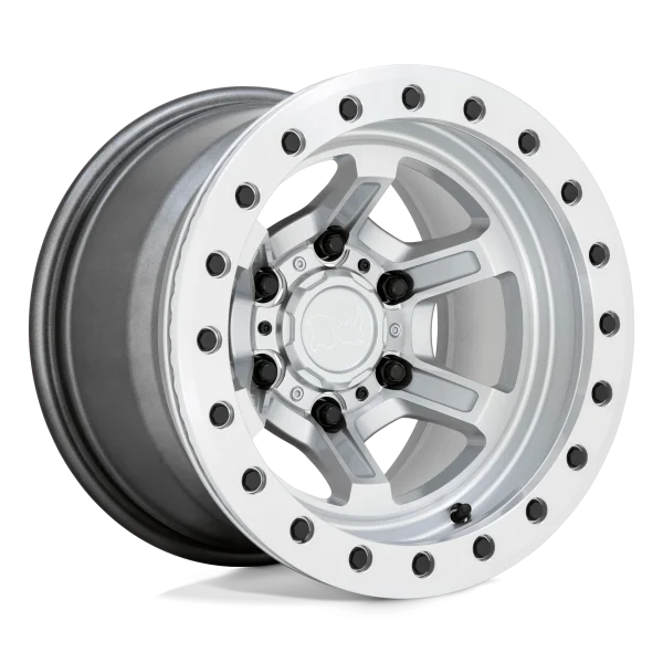 Black Rhino – OFFSHOOT BEADLOCK – Silver – 15″x10″ -38mm – Summer Wheels – 1510FFT-86140S12