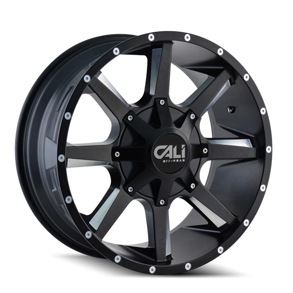 Cali Off-Road – BUSTED – Black – 20″x12″ -44mm – Summer Wheels – 9100-2276M
