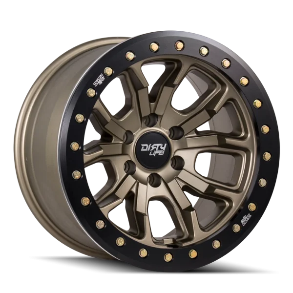 Dirty Life – DT-1 – Gold – 17″x9″ -12mm – All weather Wheels – 9303-7965MGD12