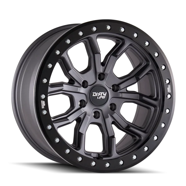 Dirty Life – DT-1 – Gunmetal – 17″x9″ -12mm – All weather Wheels – 9303-7965MGT12