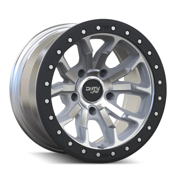 Dirty Life – DT-1 – Silver – 17″x9″ -12mm – Summer Wheels – 9303-7973M12