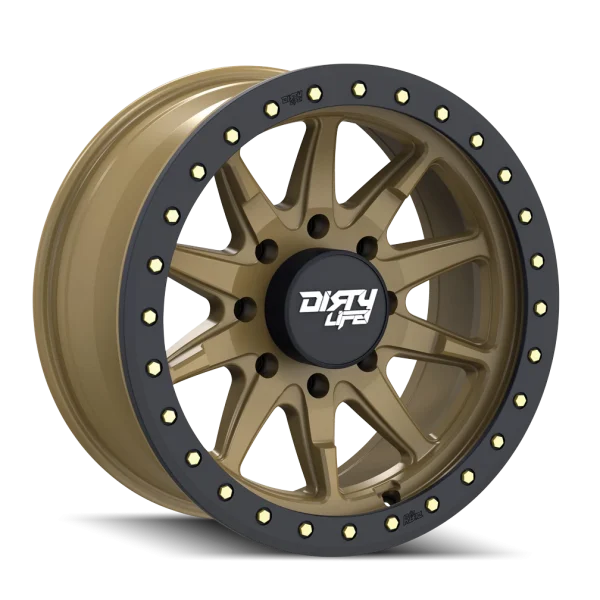 Dirty Life – DT-2 – Gold – 17″x9″ -12mm – All weather Wheels – 9304-7970MGD