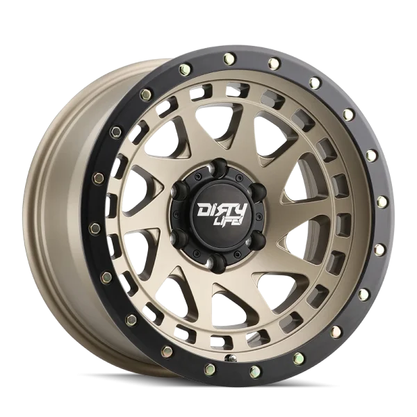 Dirty Life – ENIGMA – Gold – 17″x9″ -12mm – All weather Wheels – 9311-7973MGD12
