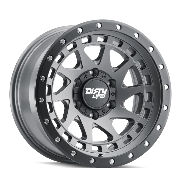 Dirty Life – ENIGMA – Grey – 17″x9″ -12mm – All weather Wheels – 9311-7973MGT12