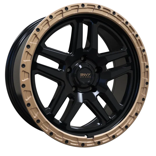 Envy Wheels – FFT-9 – Black – 17″x8″ 26mm – All weather Wheels – FFT9BRB-JEEP17511065126