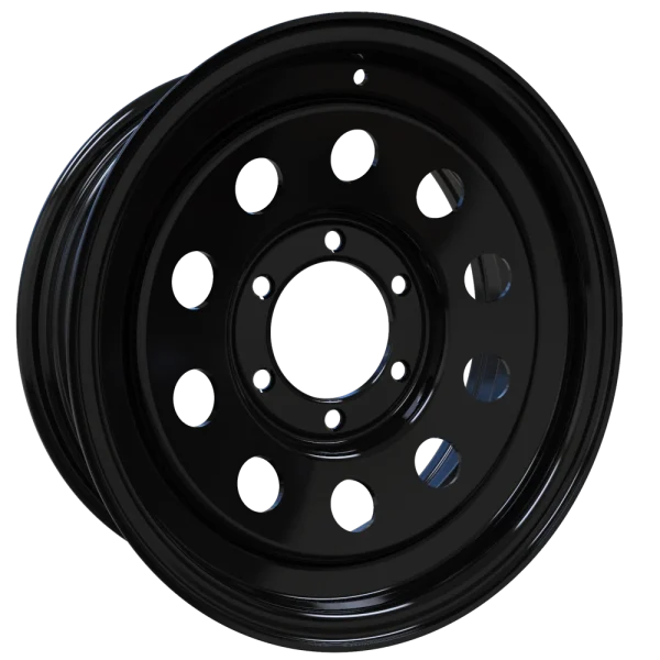 Envy Wheels – TRAILER STEEL MODULAR – Black – 16″x6″ 0mm – All weather Wheels – 200GBM-16655