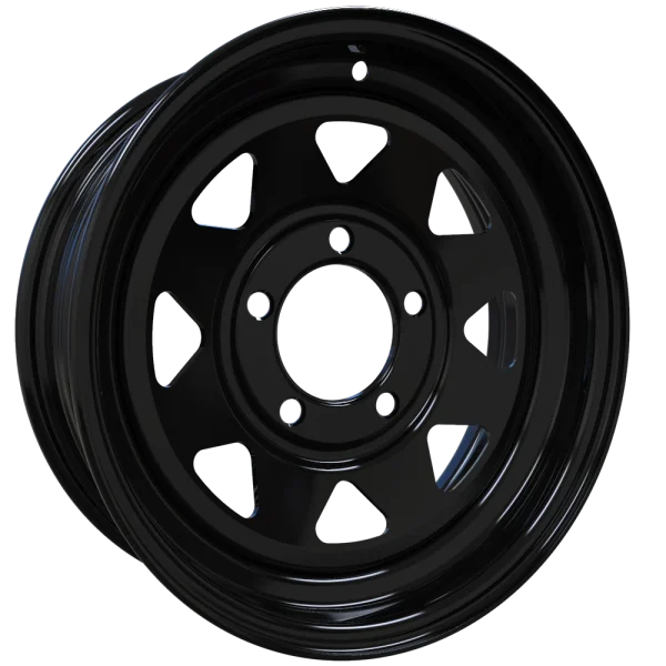 Envy Wheels – TRAILER STEEL SPOKE – Black – 13″x4.5″ -3mm – All weather Wheels – 200GBS-13545
