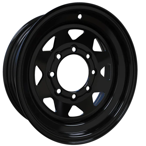 Envy Wheels – TRAILER STEEL SPOKE – Black – 16″x6″ 0mm – All weather Wheels – 200GBS-16865HD