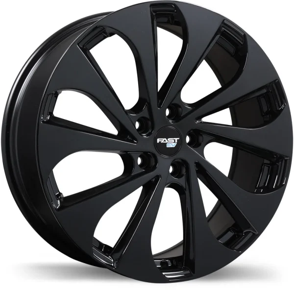 Fast Wheels – EV05 – Black – 17″x6.5″ 44mm – All weather Wheels – FE05-1765-15BN+44C566