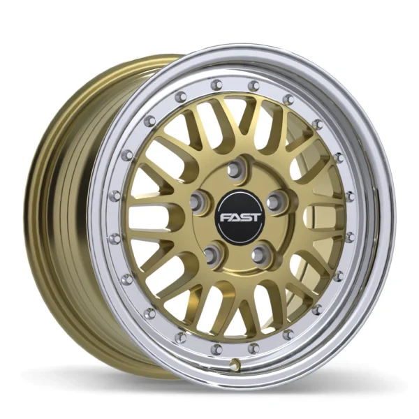 Fast Wheels – FR01 – Gold – 15″x7″ 25mm – All weather Wheels – FR01-1570-80DP+25E726