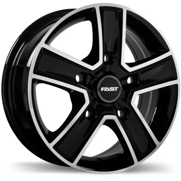 Fast Wheels – Transport – Black – 16″x6.5″ 60mm – All weather Wheels – F222-1665-53BG+60C781