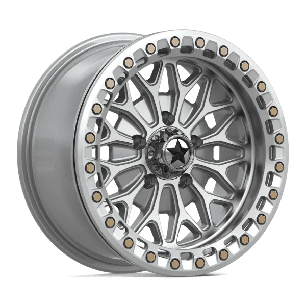 MSA Offroad Wheels – MA53 BOLO UTV BEADLOCK – Silver – 15″x7″ 10mm – Summer Wheels – MA053SD15701210