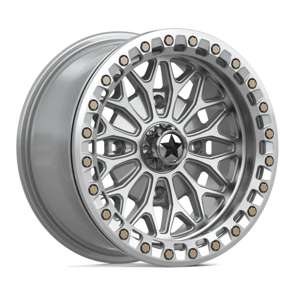 MSA Offroad Wheels – MA53 BOLO UTV BEADLOCK – Silver – 15″x7″ 10mm – Summer Wheels – MA053SD15704010
