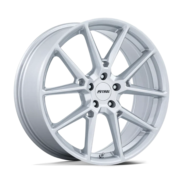 Petrol Wheels – PE002 P1E – Silver – 17″x8″ 35mm – All weather Wheels – PE002SX17805135