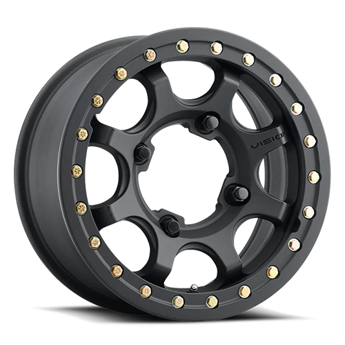 Vision Wheel ATV – 351 FLOW BEADLOCK – Black – 15″x6″ 50.6mm – All weather Wheels – 351BLA156136SBBR55