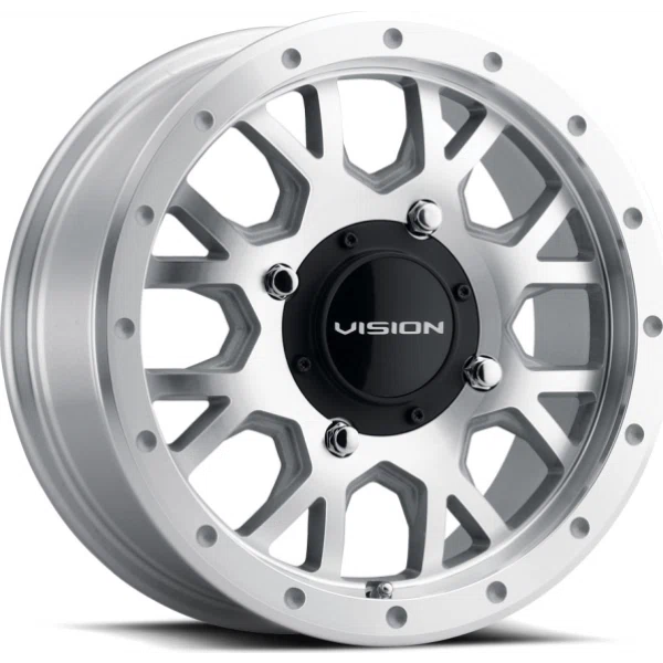 Vision Wheel ATV – GV8 INVADER – Polished – 15″x6″ 12mm – Summer Wheels – GV8BLC156156ACM40NCC