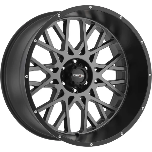 Vision Wheel Off-Road – 412 ROCKER – Gunmetal – 20″x10″ -25mm – All weather Wheels – 412-20073ABL-25