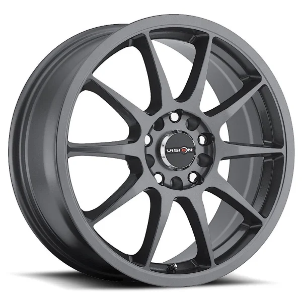 Vision Wheel Street Designs – 425 BANE – Gunmetal – 17″x7″ 38mm – All weather Wheels – 425-7768GM38