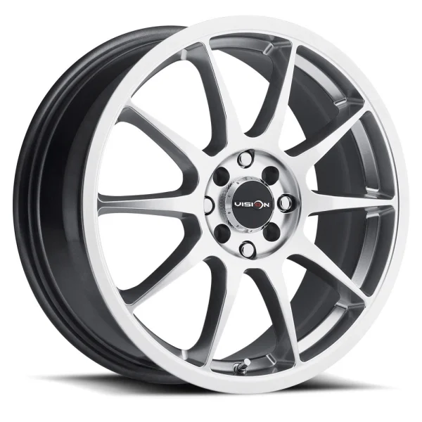 Vision Wheel Street Designs – 425 BANE – Silver – 15″x6.5″ 38mm – All weather Wheels – 425-5603HS38