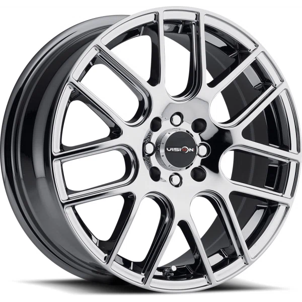 Vision Wheel Street Designs – 426 CROSS – Chrome – 14″x5.5″ 38mm – All weather Wheels – 426H4503C38